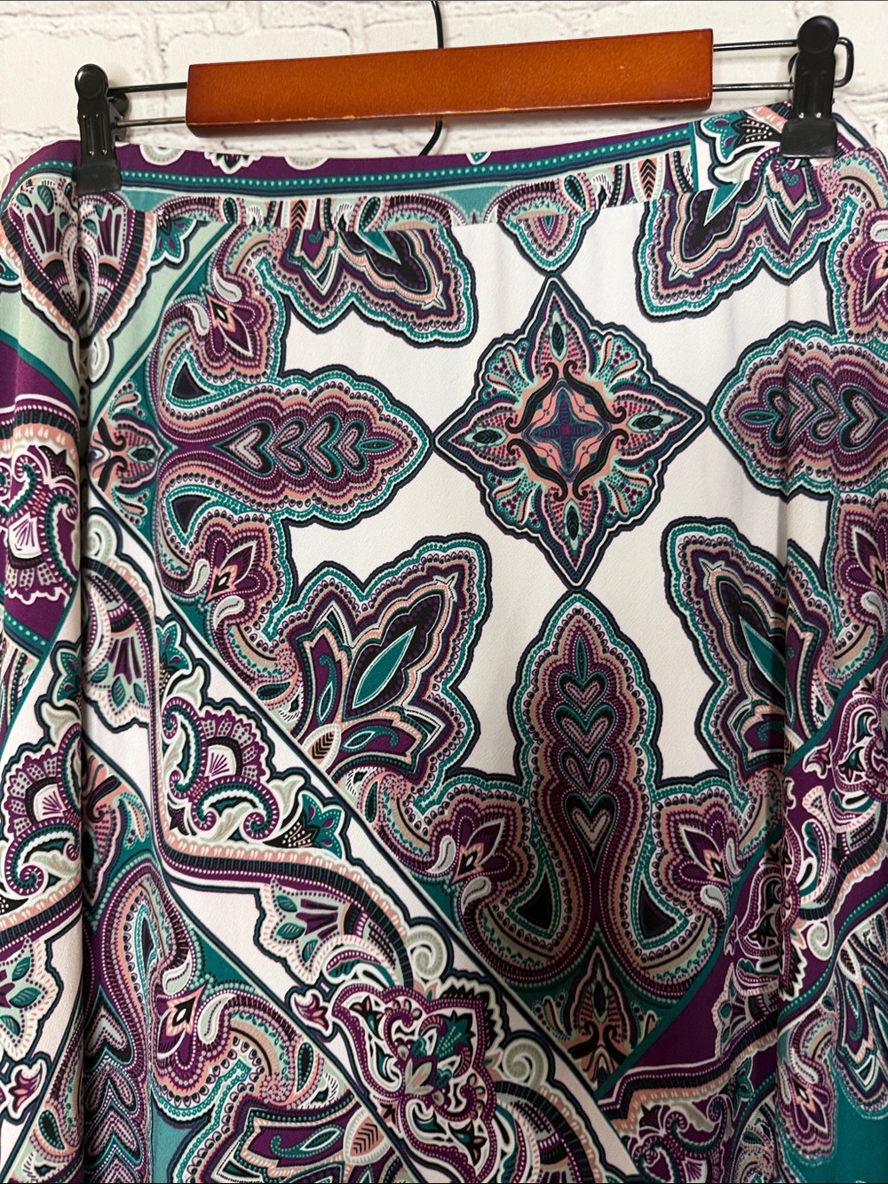 Chico’s Teal & Purple Paisley Maxi Skirt Size X-Large Excellent Condition - Picture 4 of 12